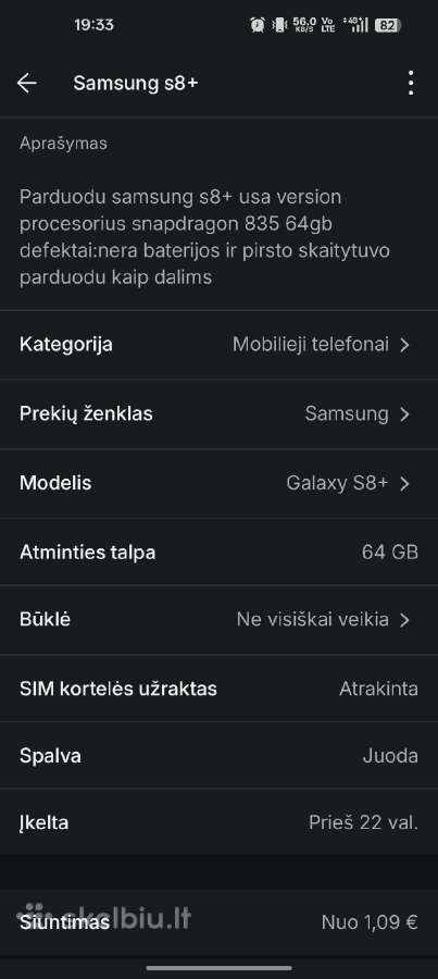 Samsung s8+ usa version - nuotraukos Nr. 6