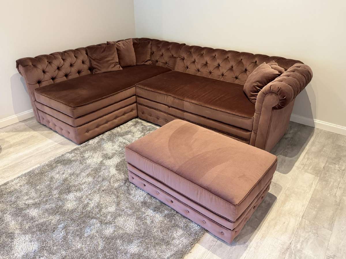 Kampinė Sofa lova su daiktadėže