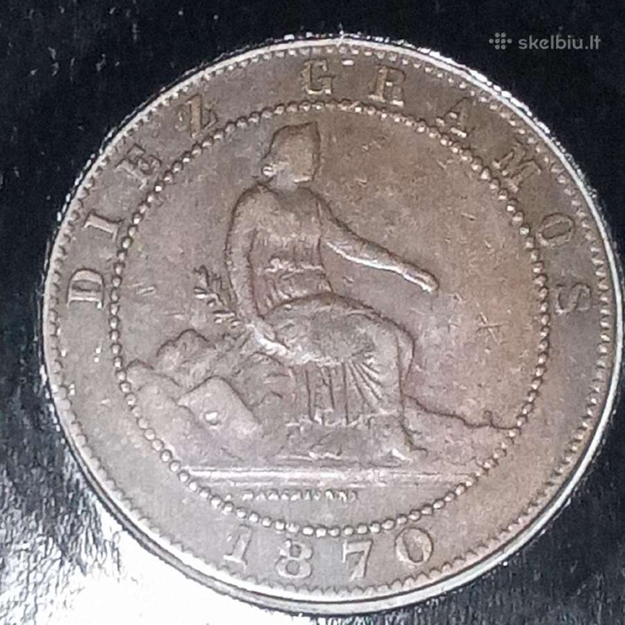 Ispanija 10 sentavų 1870