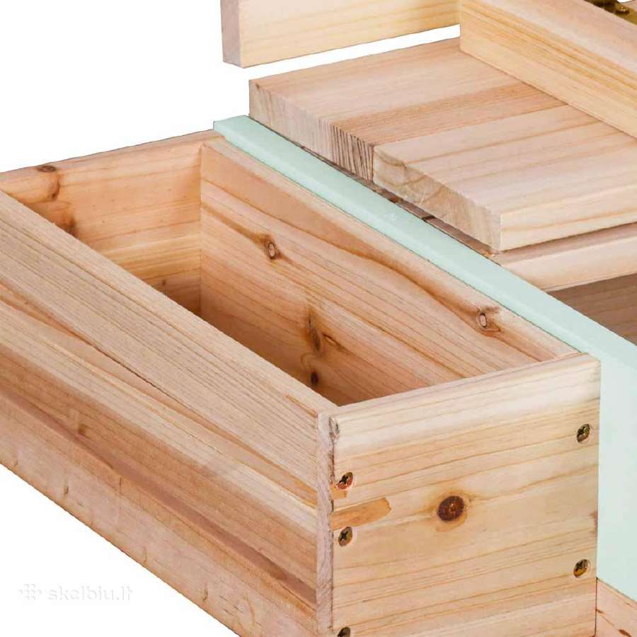 Medinė vaikiška lauko smėlio dėžė su stogeliu - nuotraukos Nr. 15