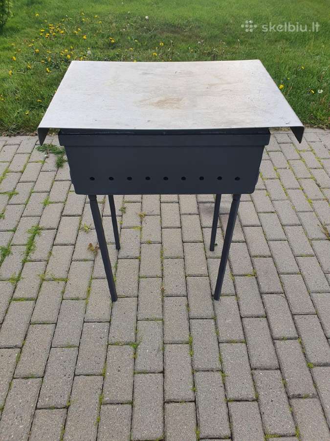Plieninė šašlykinė 6mm sienelės su dangčiu