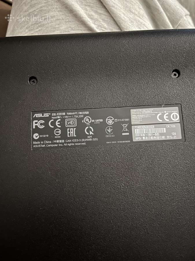 Asus X551m kompiuteris - nuotraukos Nr. 2