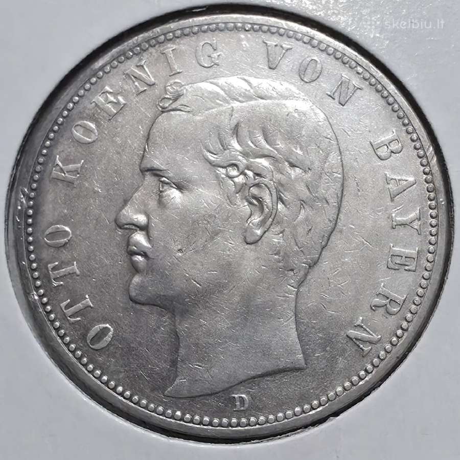 Sidabrinė Vokietijos imperijos 5 Mark 1904 D