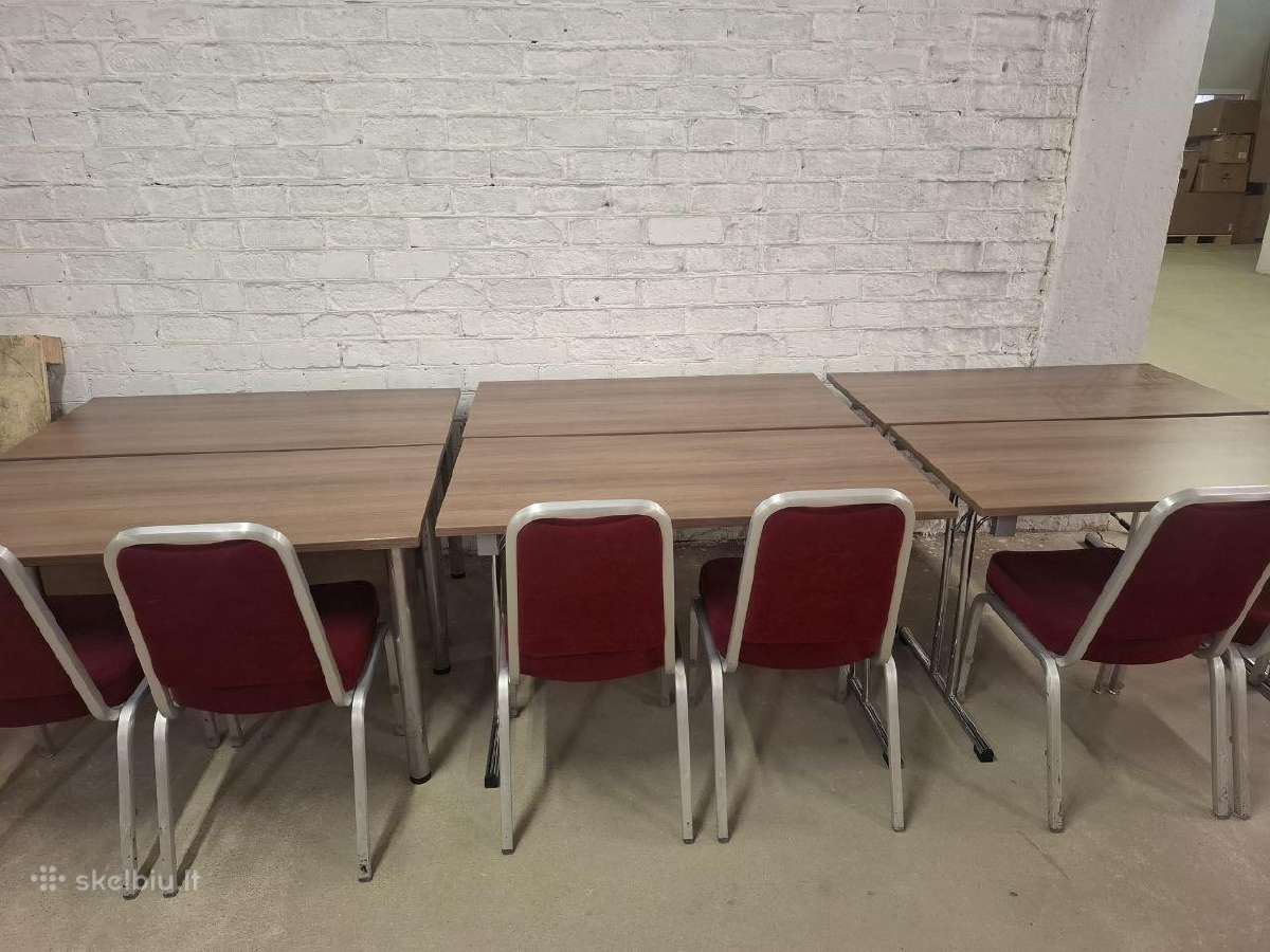 Daug konferenciniai sulankstomi stalai ir kėdės. - nuotraukos Nr. 3