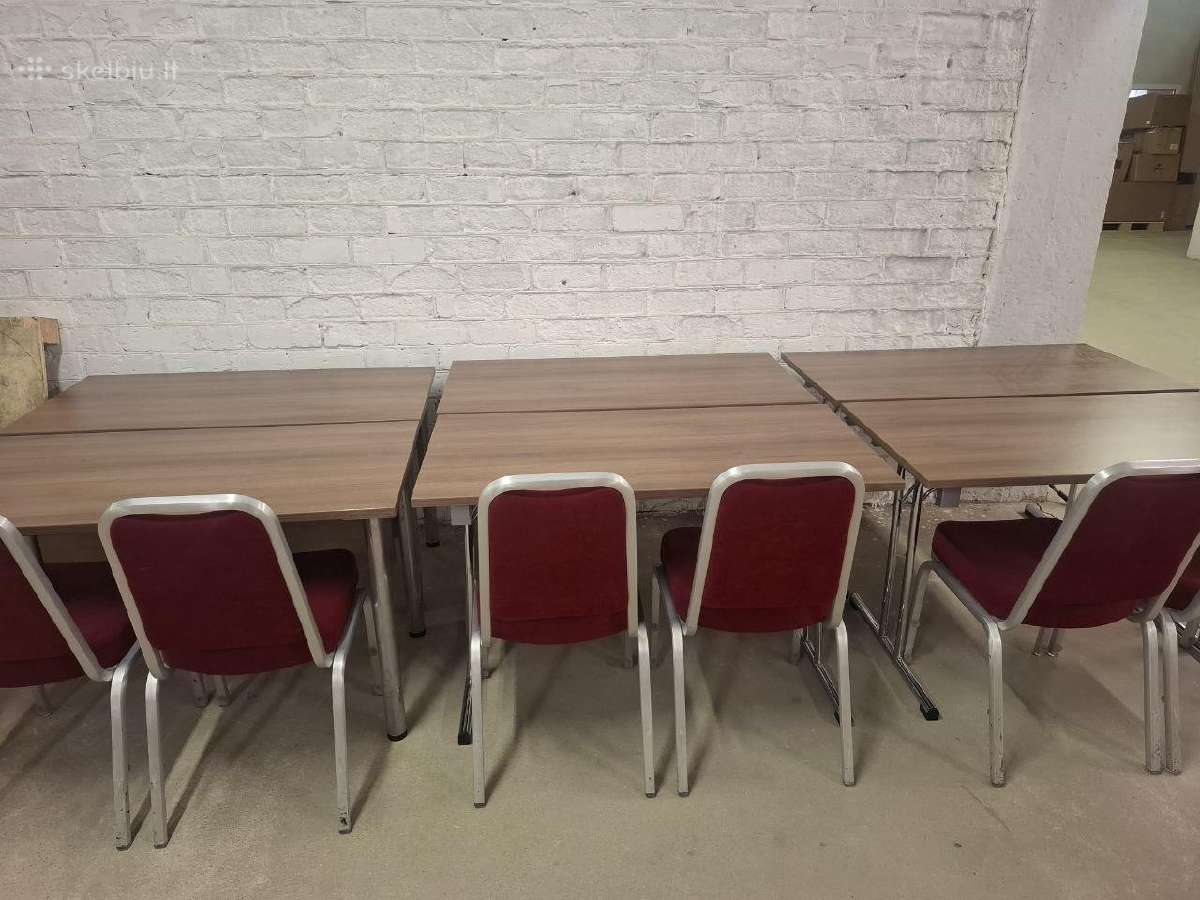 Daug konferenciniai sulankstomi stalai ir kėdės. - nuotraukos Nr. 3