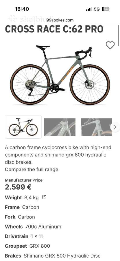 Cube gravel carbon, L dydis, 1x12 GRX, 2024m. - nuotraukos Nr. 13