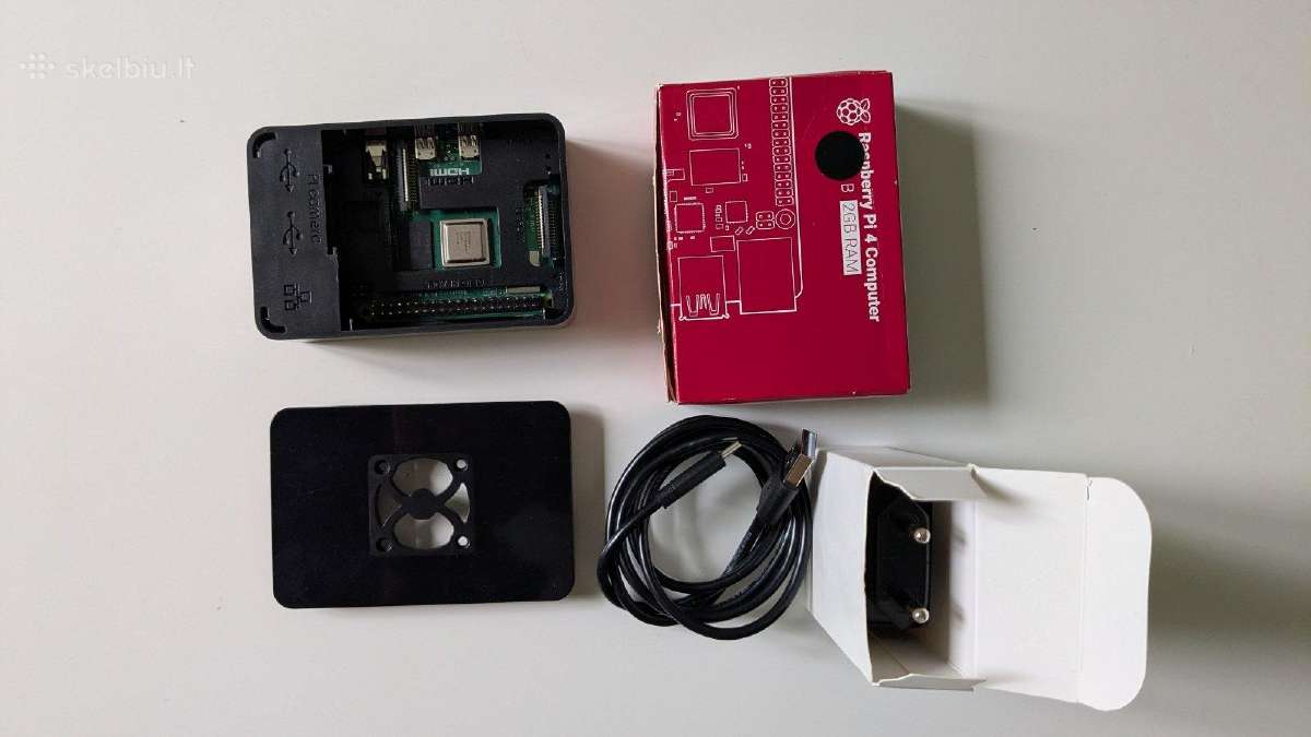 Raspberry Pi 4b 2gb + maitinimo blokas + korpusas