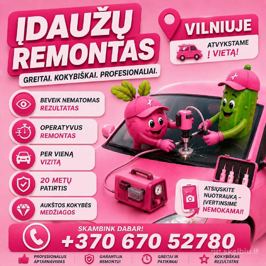 Įdaužu remontas 20 metu patirtis Stiklu keitimas