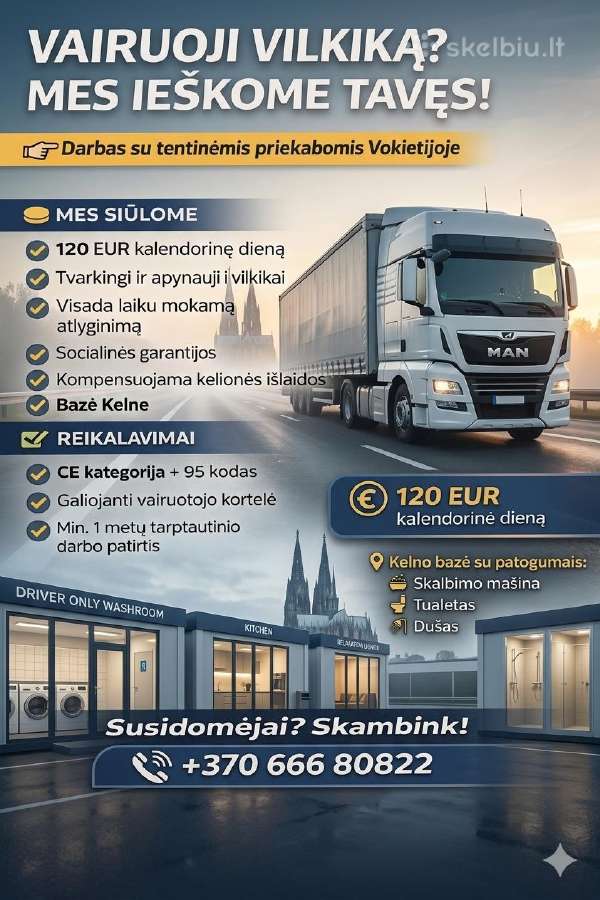 Darbas vairuotojams Vokietijoje
