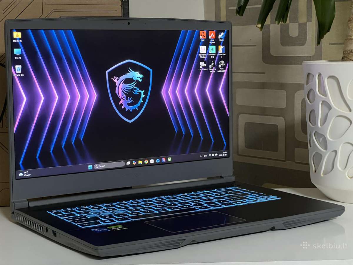 Parduodamas Msi Thin 15 su Rtx 3050, I5-13k, 144hz - nuotraukos Nr. 2