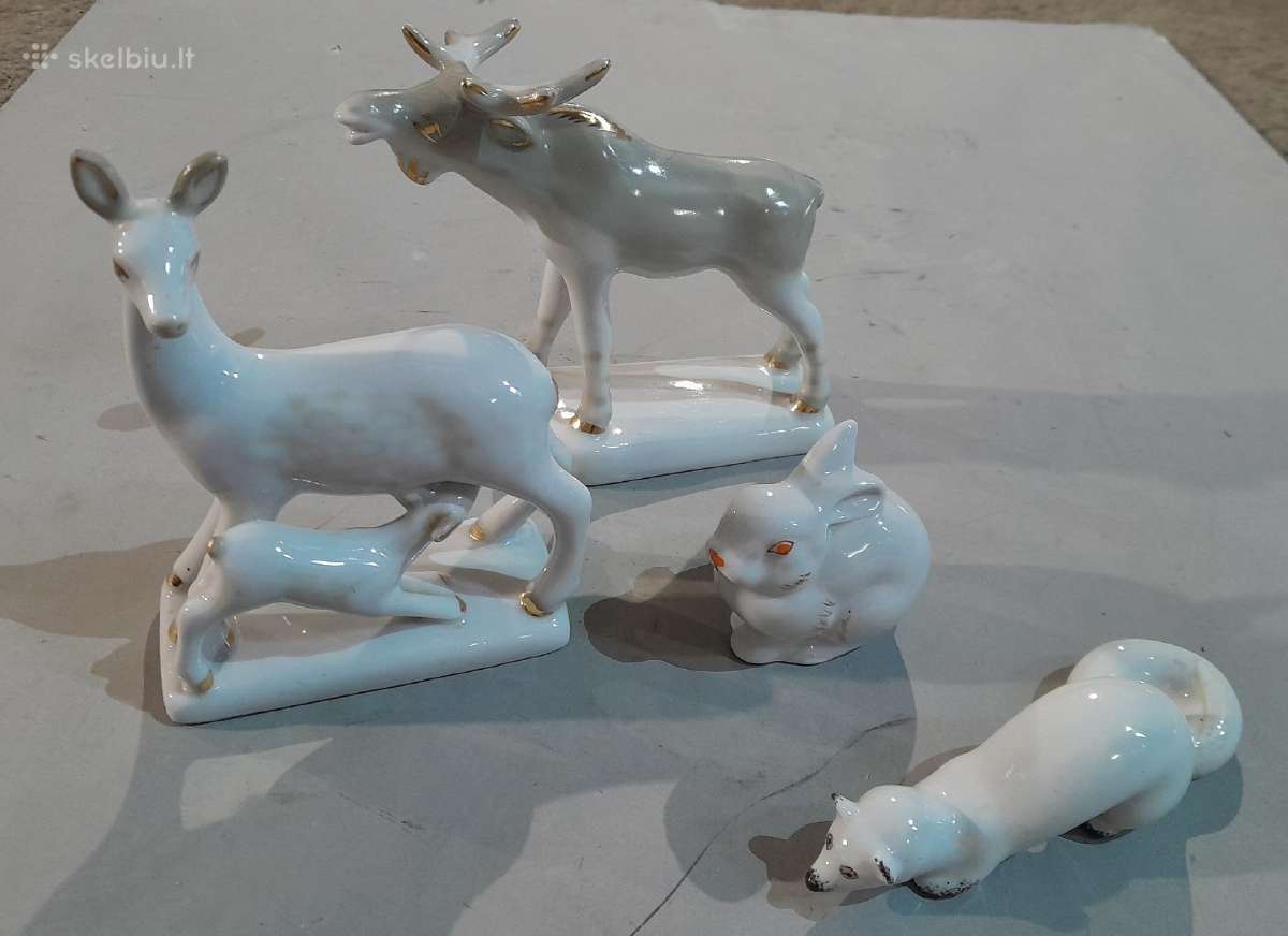 Molinės miško žvėrių skulptūrėlės