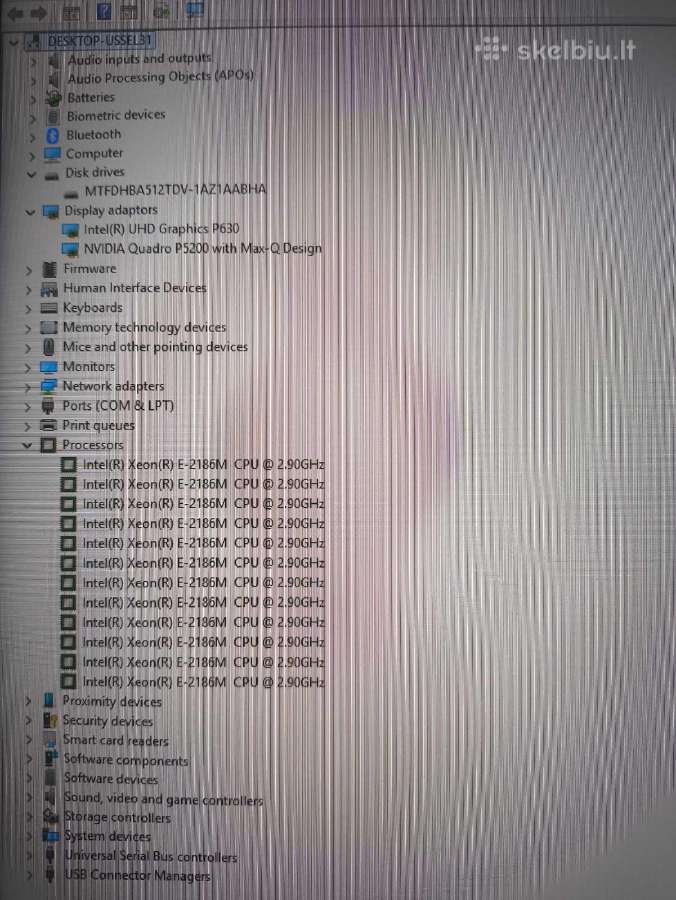 P72 Xeon E-2186m 32gb RAM 512gb SSD P5200 16gb - nuotraukos Nr. 5