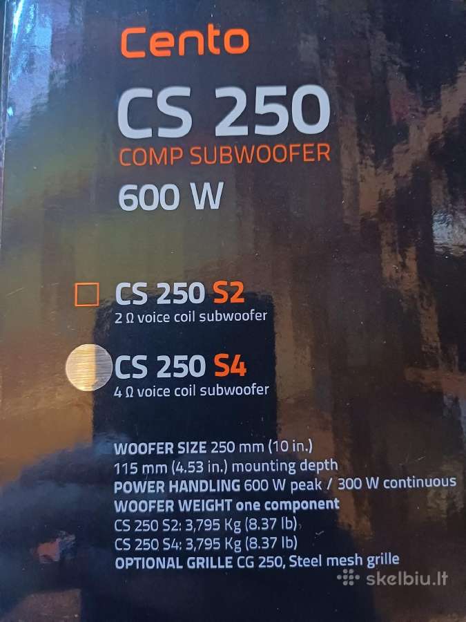 Hertz cs250s4 žemo dažnio garsiakalbis