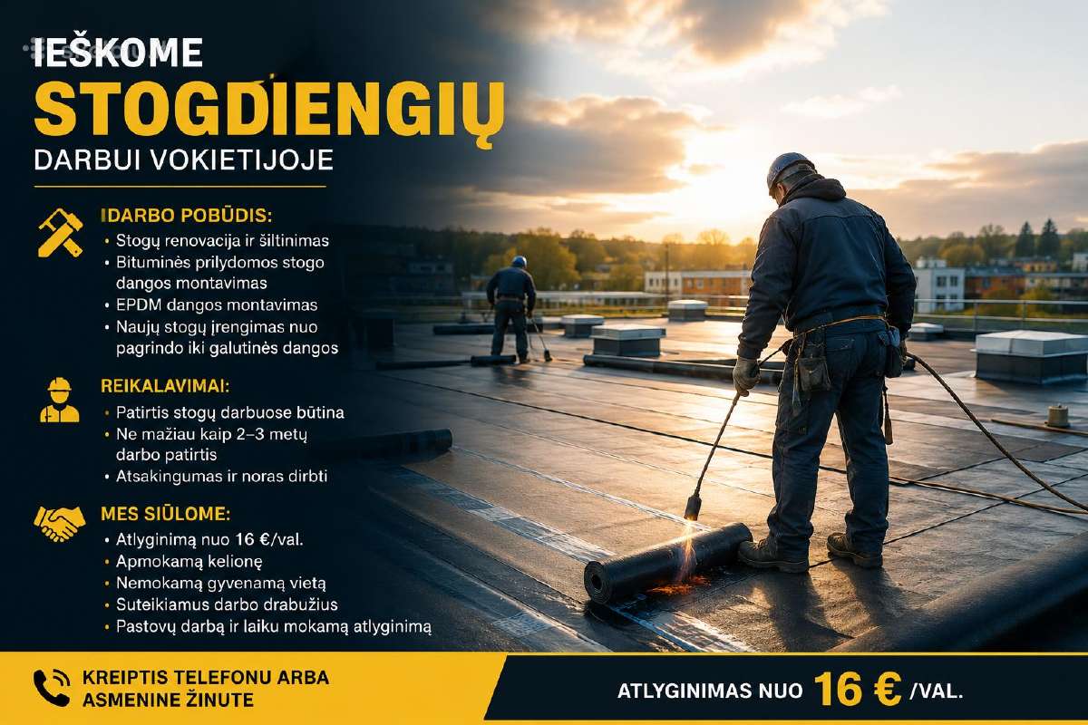 Ieškome stogdengių darbui Vokietijoje