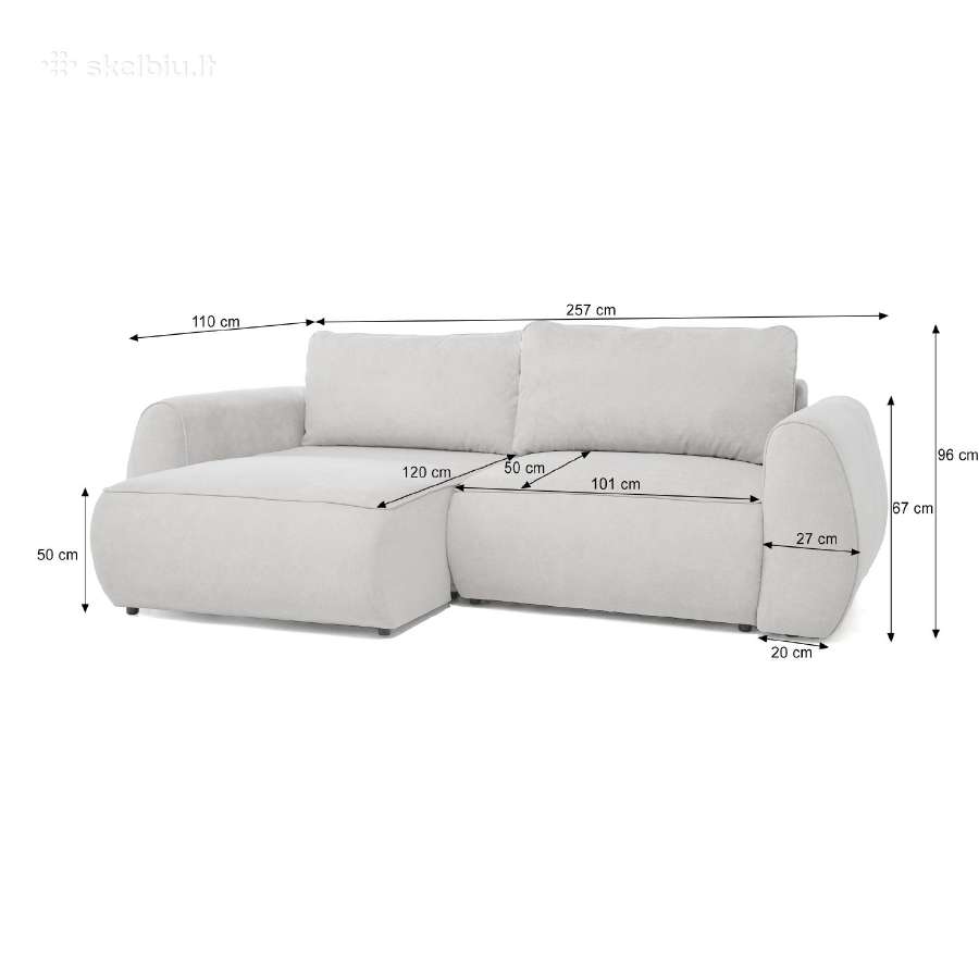 Minkšta sofa–lova / mini minkštas kampas Corneo - nuotraukos Nr. 9