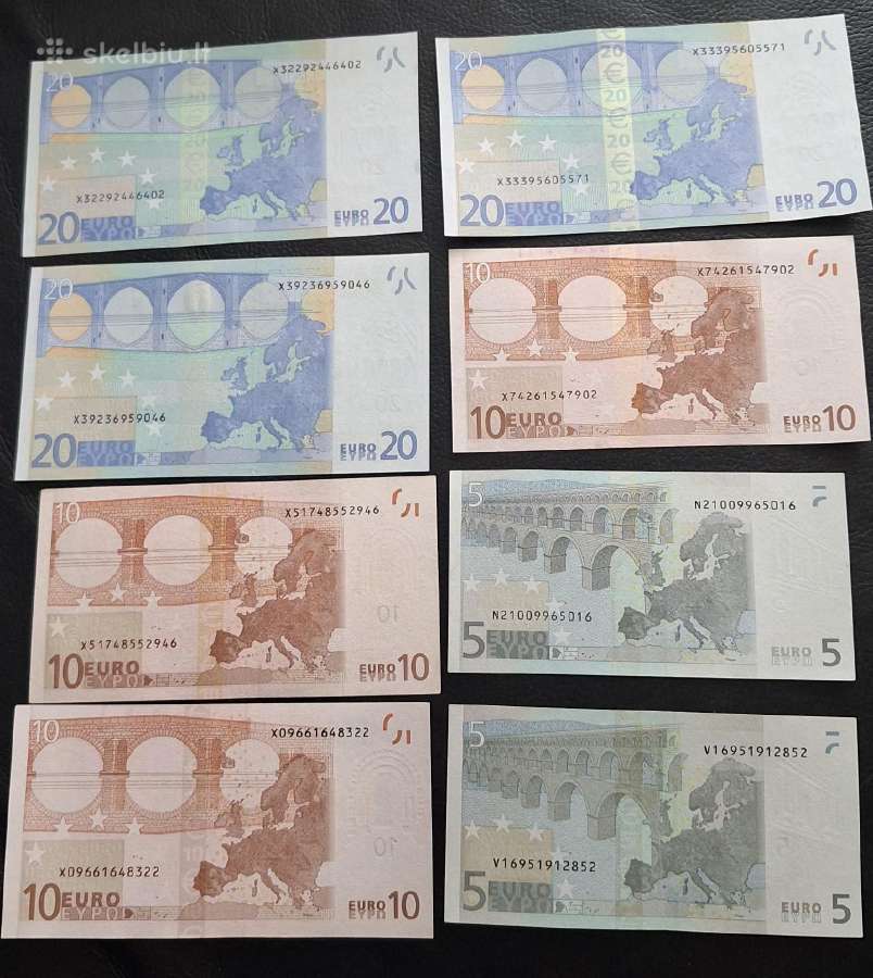 Euro banknotai nominalai 5-10-20 2002m - nuotraukos Nr. 2