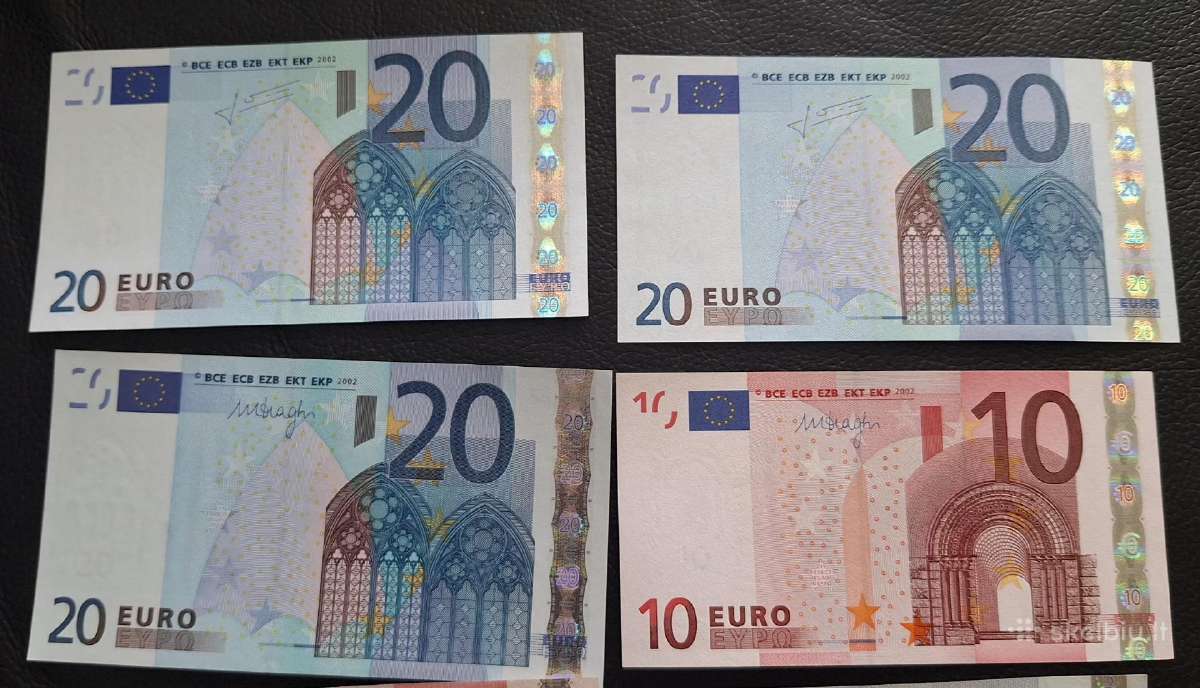 Euro banknotai nominalai 5-10-20 2002m - nuotraukos Nr. 3