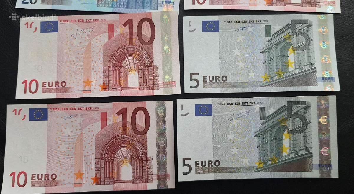 Euro banknotai nominalai 5-10-20 2002m - nuotraukos Nr. 4