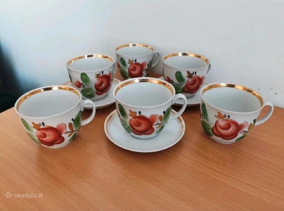 Vintažinis „baranovka“ porceliano servizo rinkinys