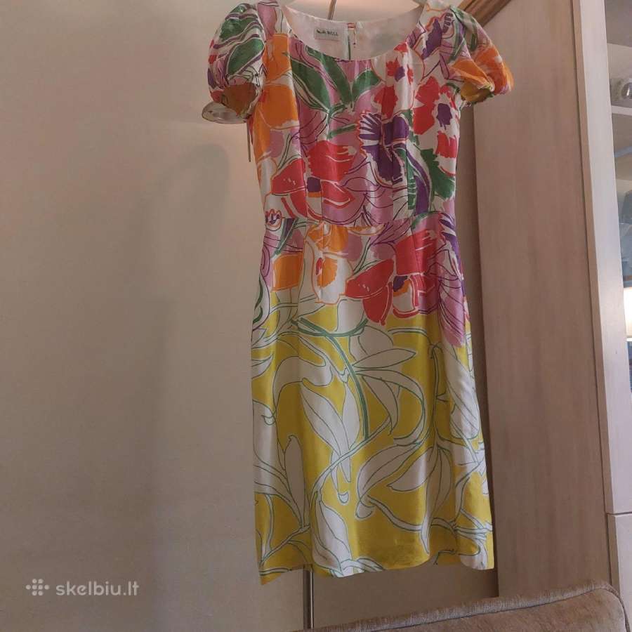 Suknelė nat.šilko gėlėta, 34€