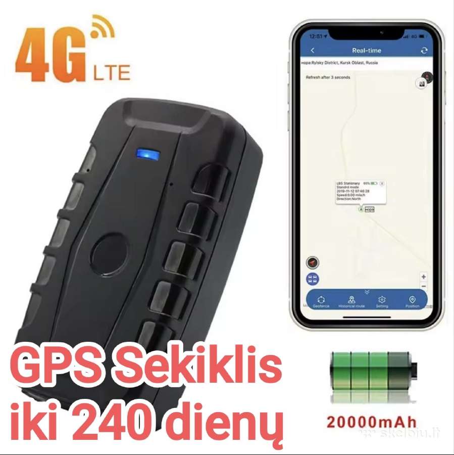 GPS 4G sekiklis iki 240 dienų su magnetu