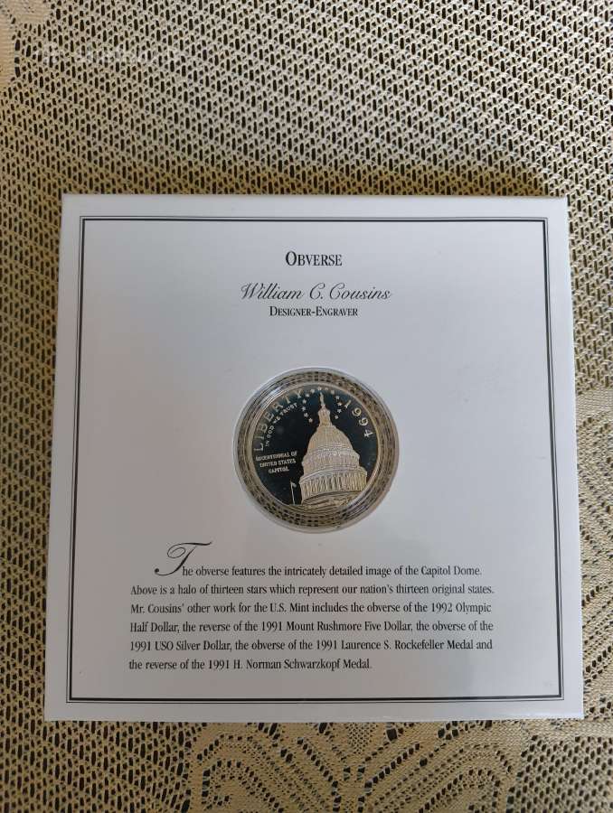 1 Doleris Unc . Sidabras. Originalioje Pakuotėje - nuotraukos Nr. 4