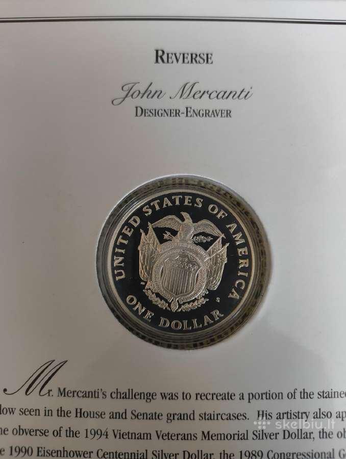 1 Doleris Unc . Sidabras. Originalioje Pakuotėje