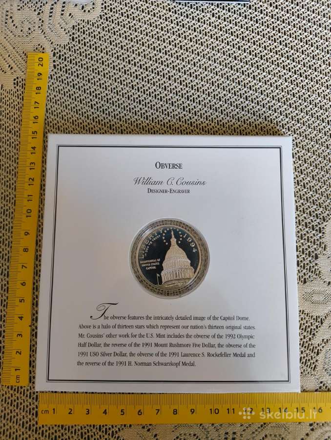 1 Doleris Unc . Sidabras. Originalioje Pakuotėje - nuotraukos Nr. 3