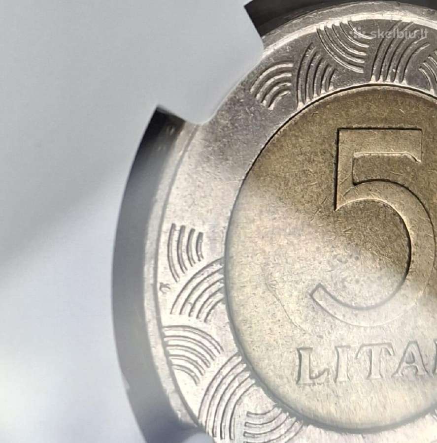 5 litų moneta 1999m. su gaidžiu, sertifikuota Ngc - nuotraukos Nr. 3
