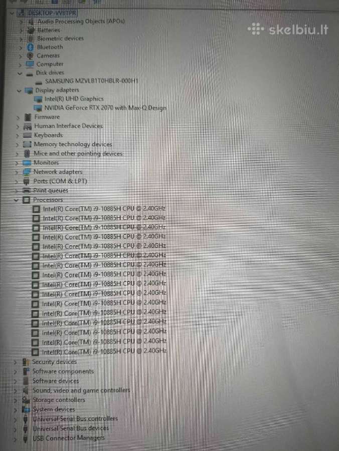 Zbook i9-10885h 32gb 1tb SSD Nvidia Rtx 2070 8gb - nuotraukos Nr. 6