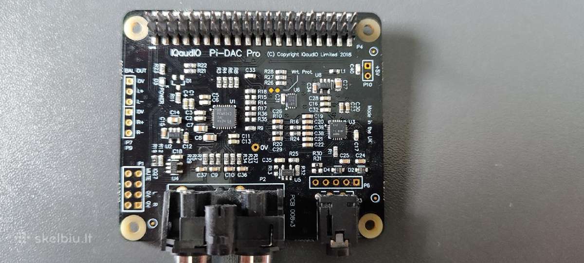 Plokštė Iqaudio Pi-dac Pro (Raspberry Pi)