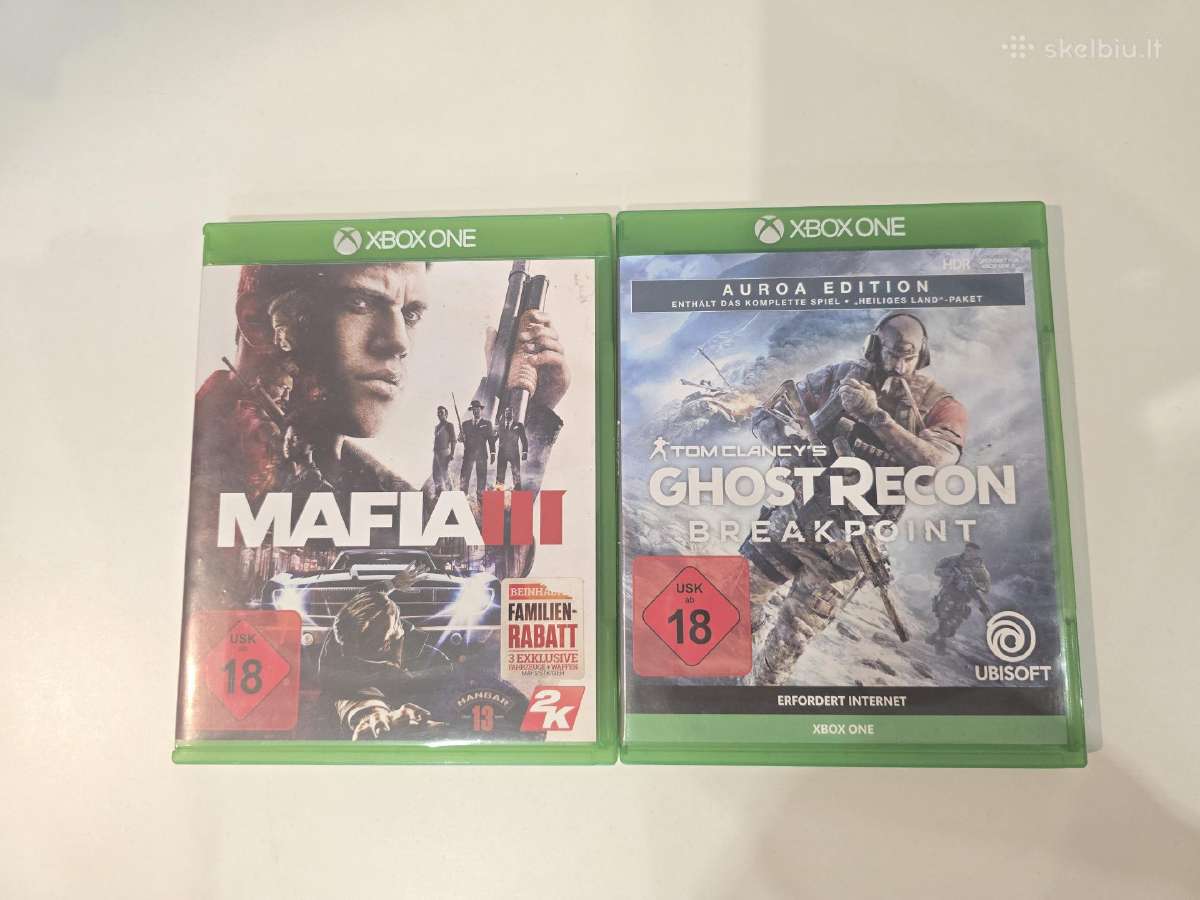Xbox one Mafia 3 ir Ghostrecon