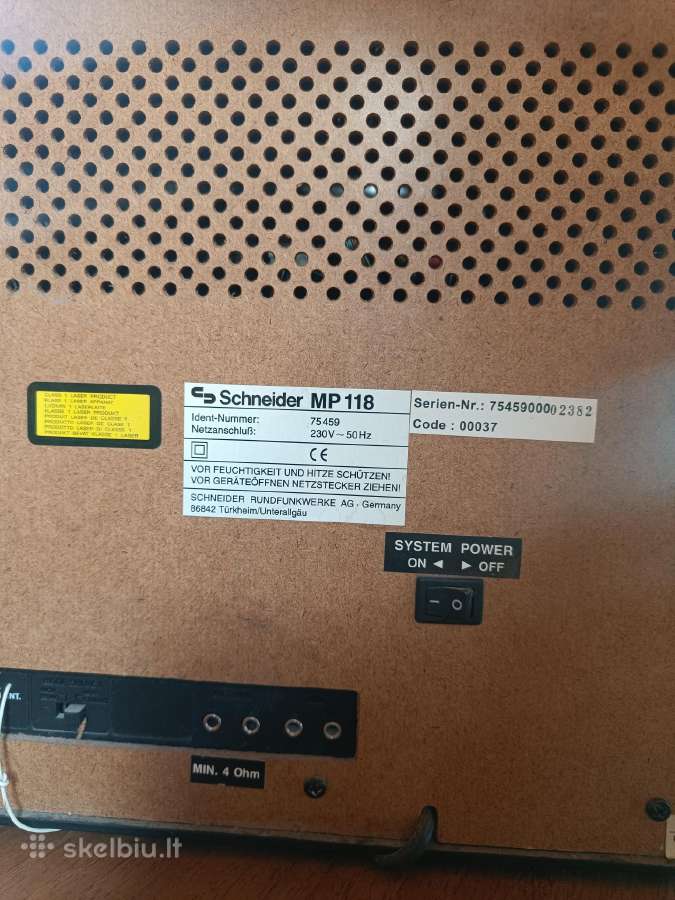Grotuvas Schneider Mp 118 - nuotraukos Nr. 2