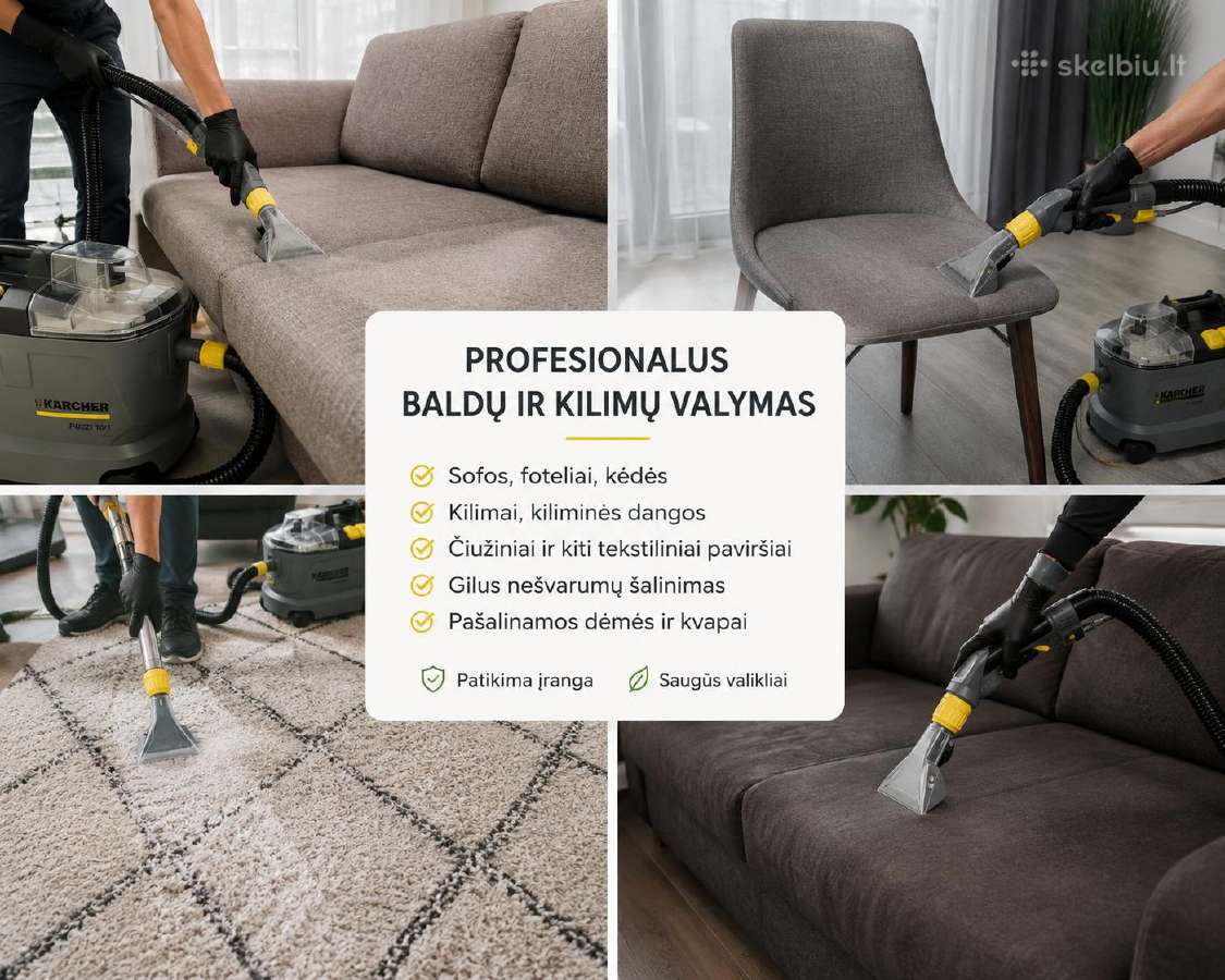 Profesionalus baldų ir kilimų valymas