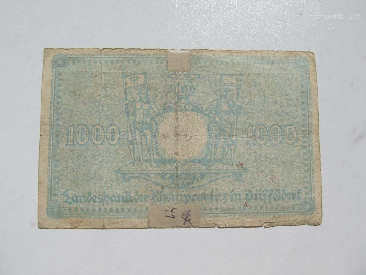 1000 markiu , Duseldorf Vokietija , 1922 - nuotraukos Nr. 2