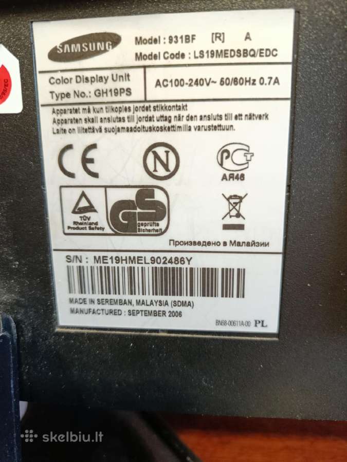 Monitorius Samsung 19" - nuotraukos Nr. 2