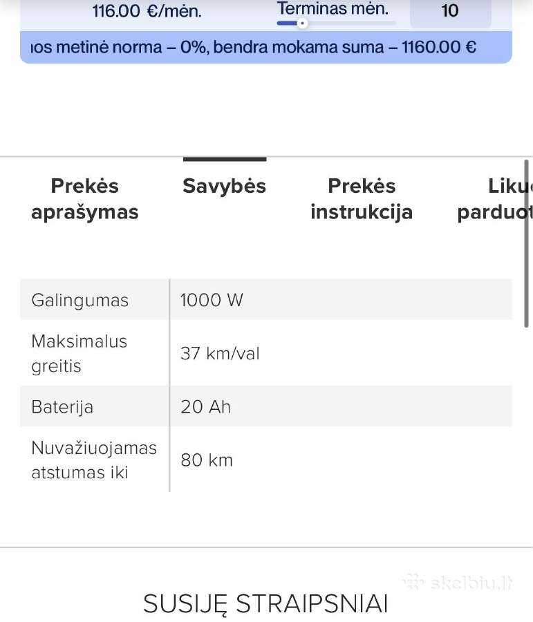 Paspirtukas elektrinis1000w Beaster Bsargo - nuotraukos Nr. 5