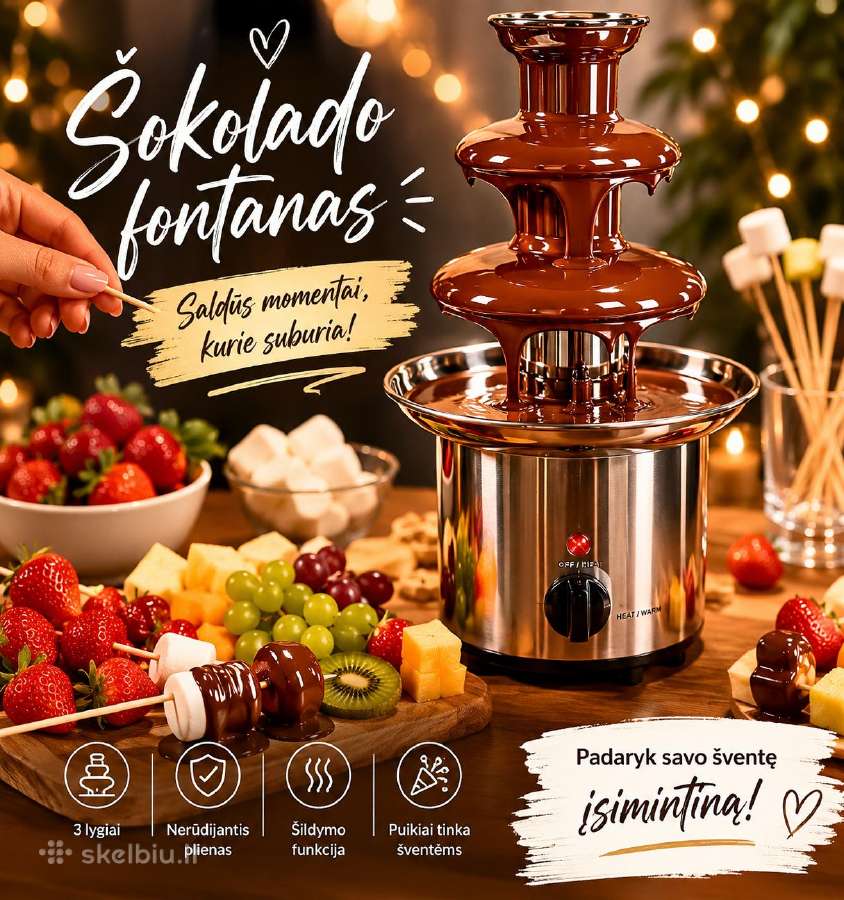 Šokolado fontanas trijų lygių nerūdijančio plieno