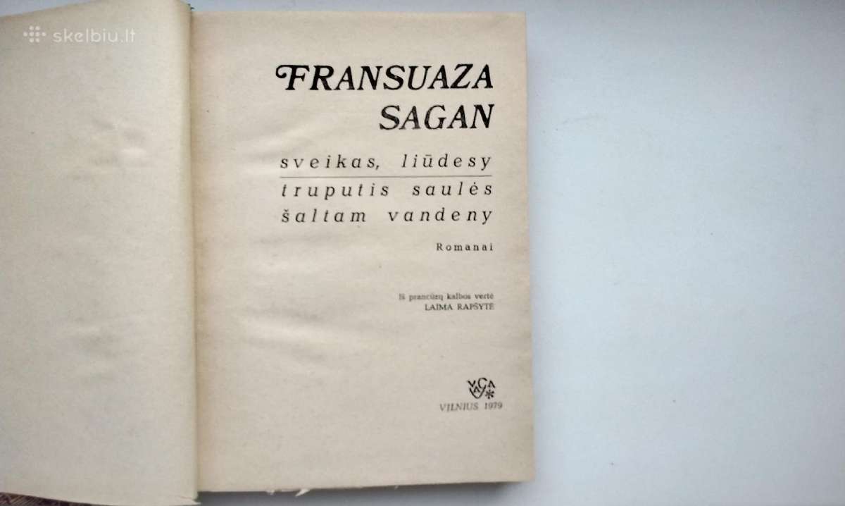 F. Sagan. Sveikas, liūdesy. 1979 m. leid. - nuotraukos Nr. 2