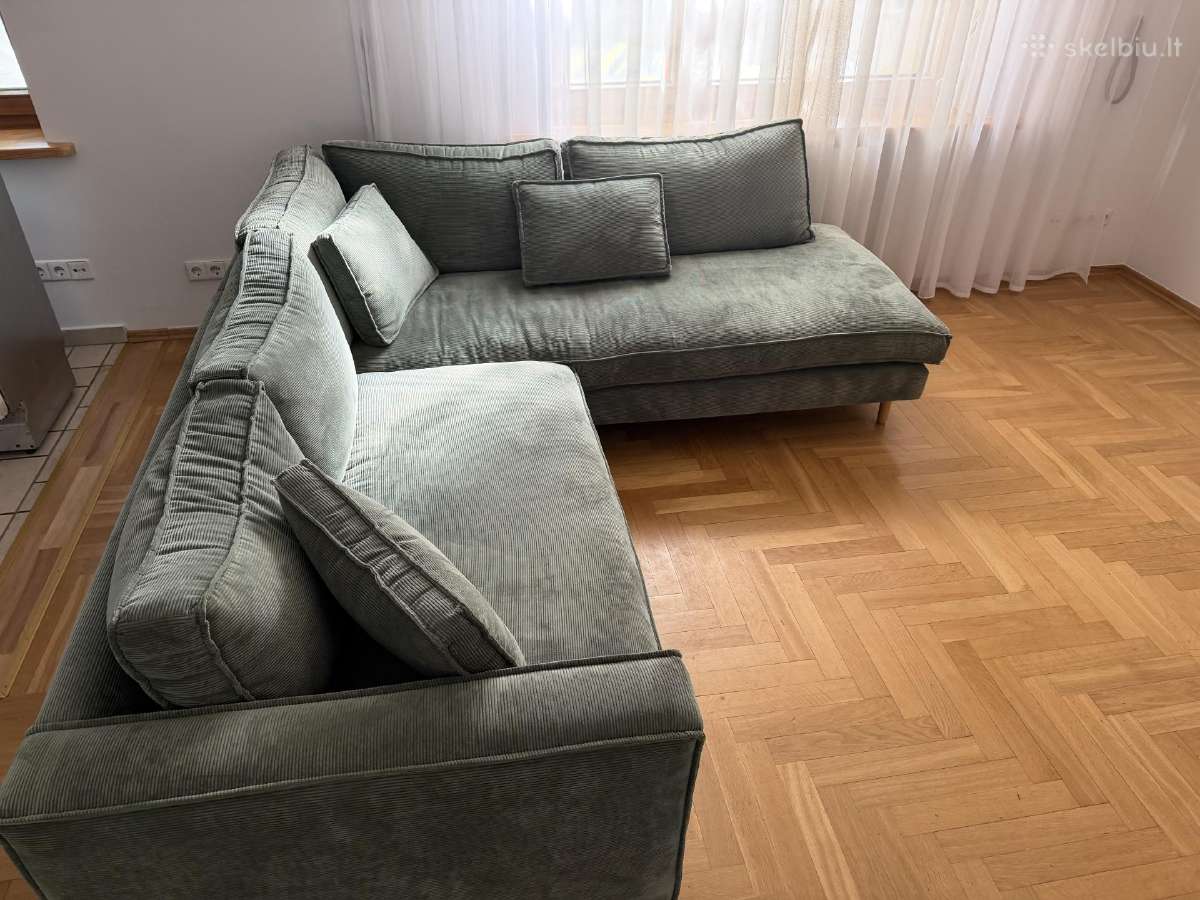 Parduodama žalia velvetinė sofa - nuotraukos Nr. 2