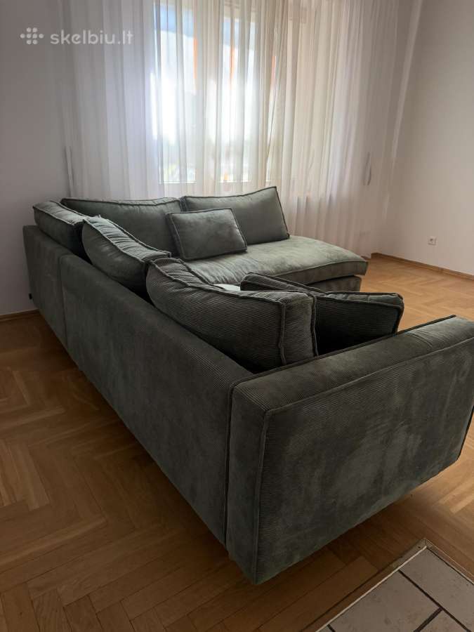 Parduodama žalia velvetinė sofa - nuotraukos Nr. 3