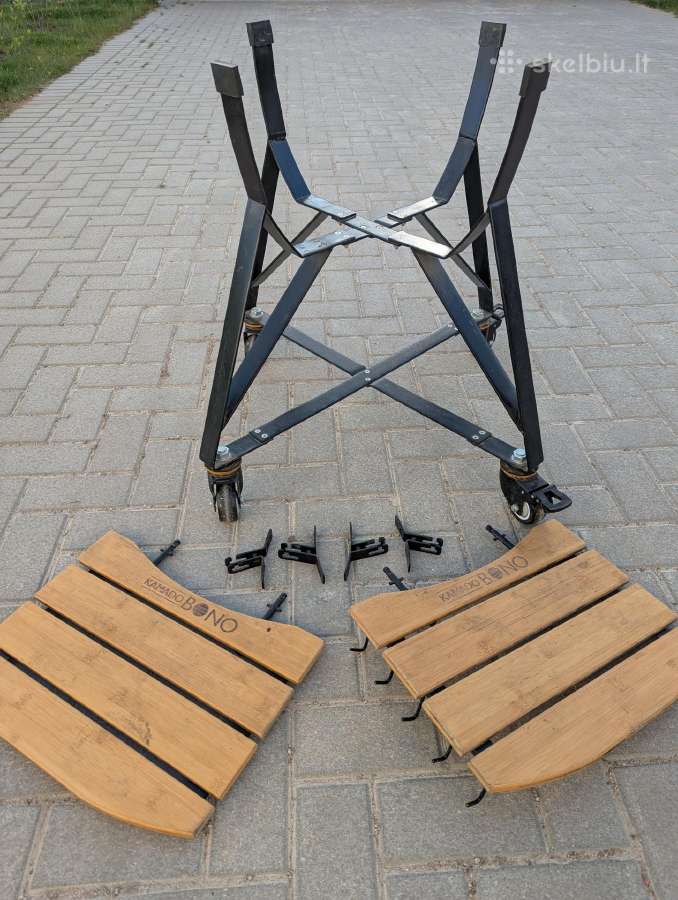 Kamado Bono Grande stovas su ratukais ir lentynos