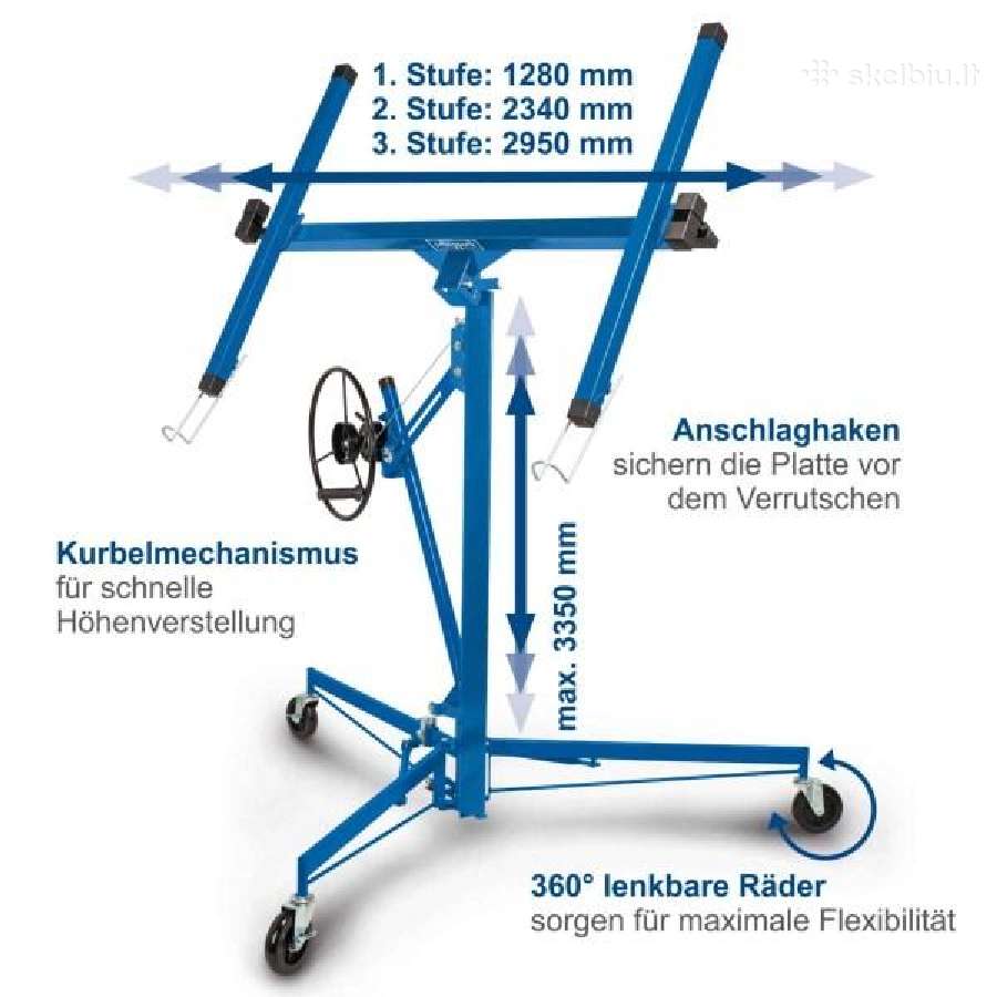 Gipso kartono plokščių keltuvas Scheppach Tbl400 - nuotraukos Nr. 2