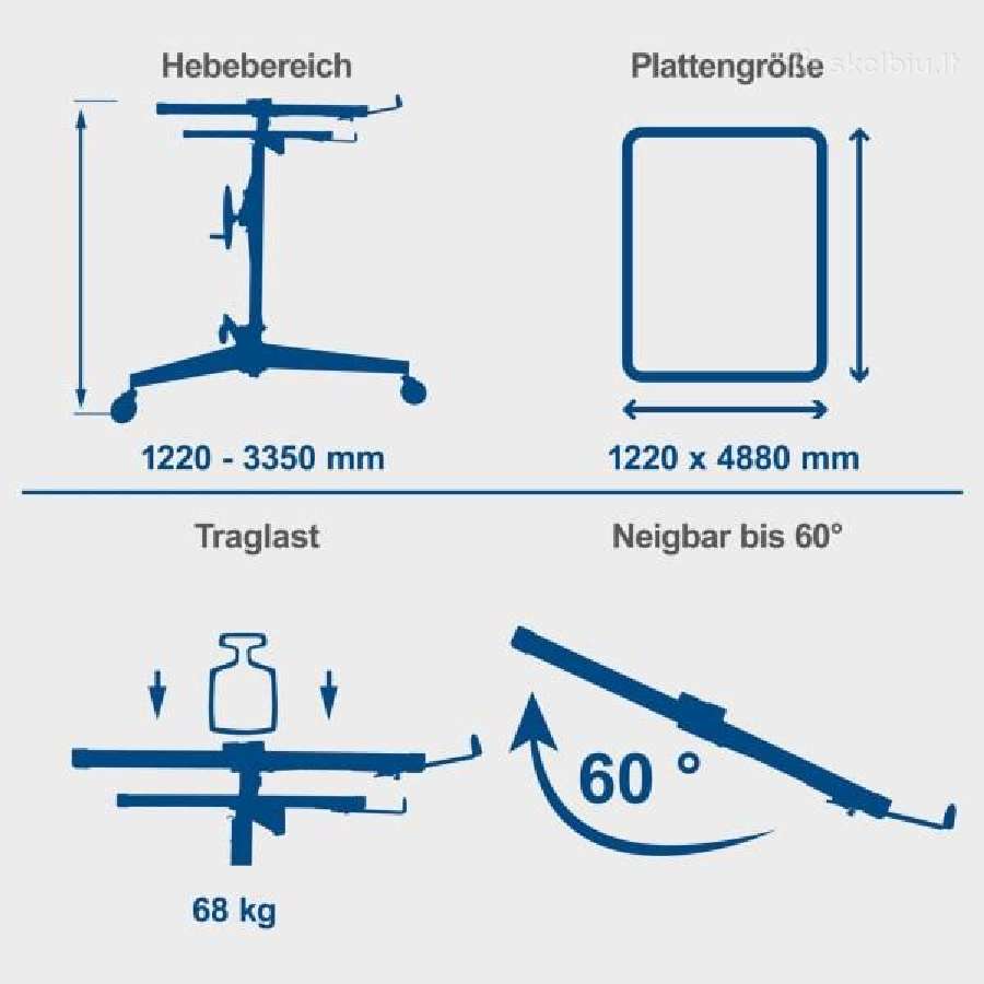 Gipso kartono plokščių keltuvas Scheppach Tbl400 - nuotraukos Nr. 4