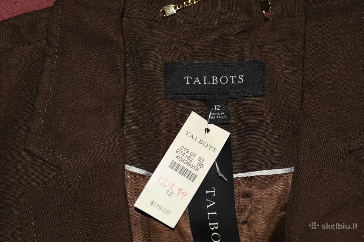 Naujas "Talbots" šokolado spalvos švarkas su linu - nuotraukos Nr. 5