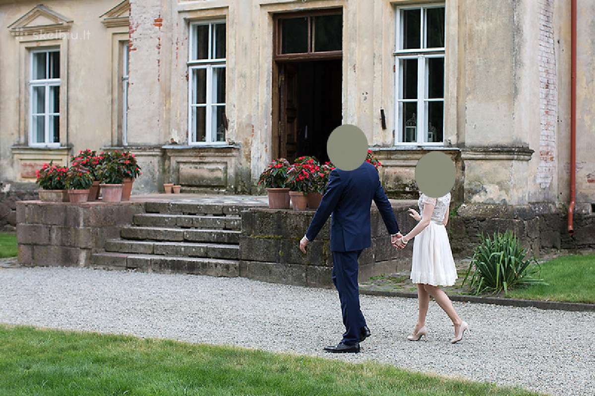Trumpa, lengvutė vestuvinė "Tiulio fėja" suknelė - nuotraukos Nr. 5