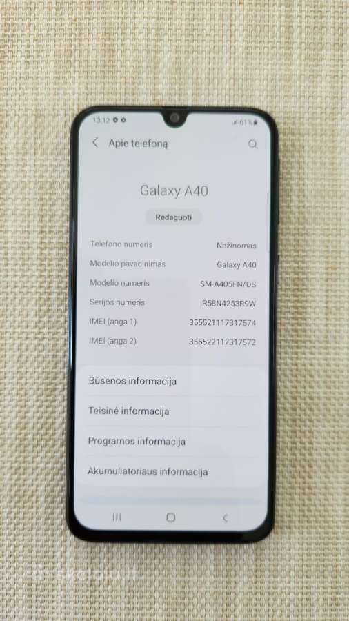 Samsung a40 4gb RAM 64gb atmintis - nuotraukos Nr. 3