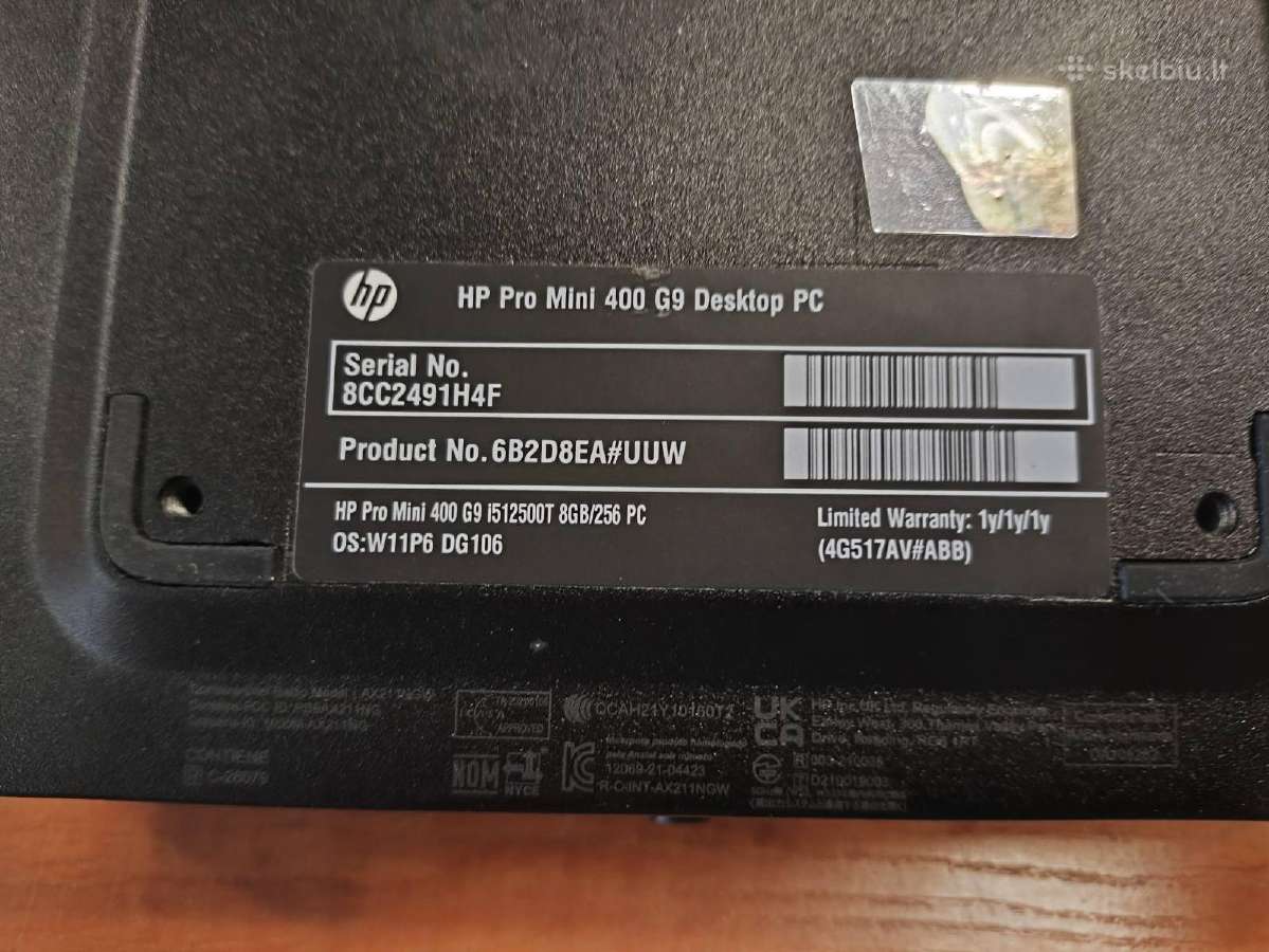 Mini Pc i5-12500t 8gb-64gb* Ddr5 256gb SSD - nuotraukos Nr. 3