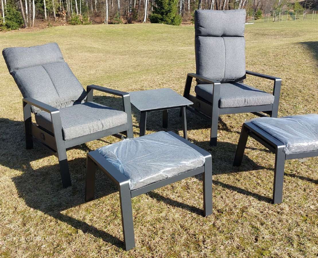 Aliuminis kampas,sofa. Aliuminiai foteliai. Stalas - nuotraukos Nr. 5