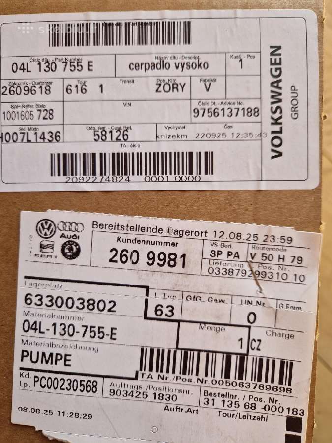 Ipurskimo Kolektoriaus Siurblys bosch cp4 I VW aud